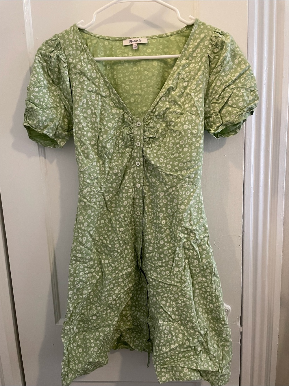 Madewell Light Green Floral Mini Dress